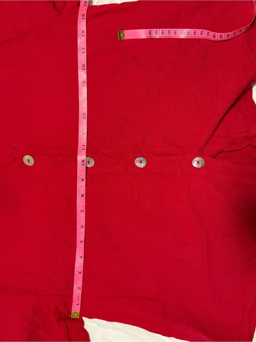 Oh My Gauze Red Cotton Button Front Crinkle Top Size 2 Made in Mexico